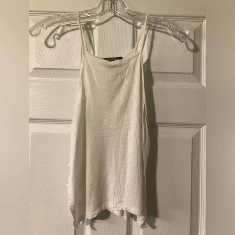 White tank top with side cutouts